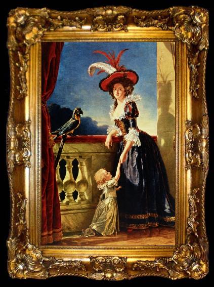 framed  Labille-Guiard, Adelaide Portrait of Louise Elisabeth of France with her son, ta009-2